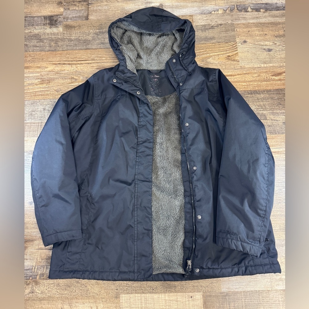 Men’s L.L.Bean Hooded Fleece Lined Jacket – Size Large - Picture 1 of 7